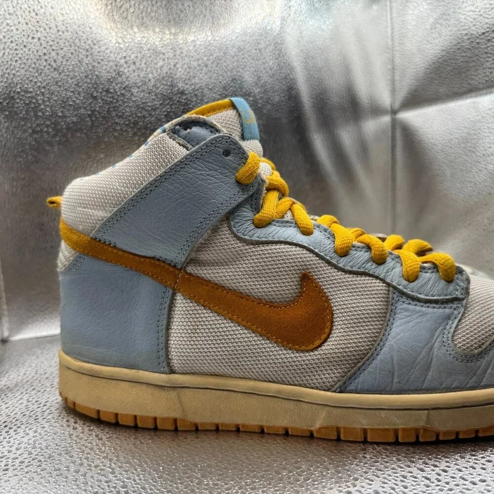 Size 10 Nike Dunk Shima 3 Blue Gray Mesh Mens‎ Lace-Up Sneakers 305287-171